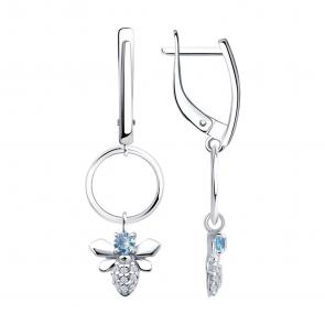 Серебряные серьги Diamant с фианитом 94-121-00095-1 фото