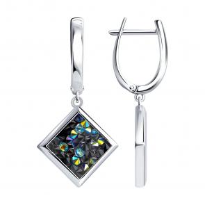 Серебряные серьги Diamant с кристальной тканью 94-121-00098-2 фото