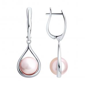 Серебряные серьги Diamant с жемчугом 94-121-00138-1 фото