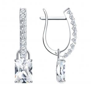 Серебряные серьги-трансформеры Diamant с фианитом 94-121-00212-1 фото