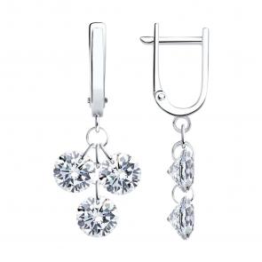 Серебряные серьги Diamant с фианитом 94-121-00221-1 фото