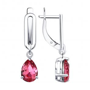 Серебряные серьги Diamant с ювелирным кристаллом 94-121-00244-1 фото