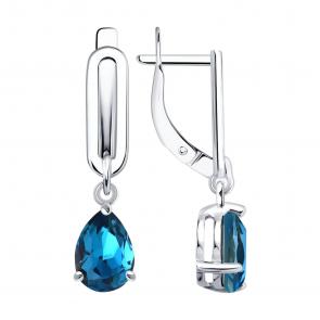 Серебряные серьги Diamant с ювелирным кристаллом 94-121-00244-3 фото