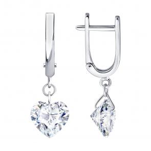 Серебряные серьги Diamant с фианитом 94-121-00265-1 фото
