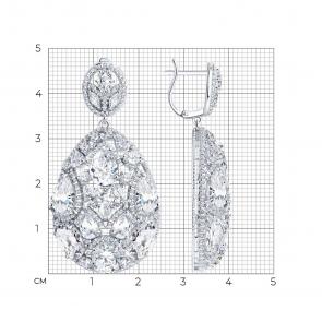 Серебряные серьги Diamant с фианитом 94-121-00289-1 фото