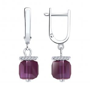 Серебряные серьги Diamant со стеклом и фианитом 94-121-00503-1 фото