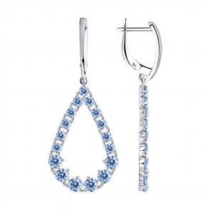 Серебряные серьги Diamant с фианитом 94-121-00558-1 фото
