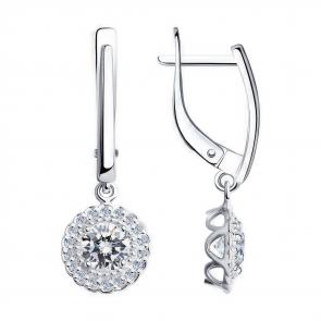 Серебряные серьги Diamant с фианитом 94-121-00600-1 фото
