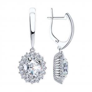 Серебряные серьги Diamant с фианитом 94-121-00646-1 фото