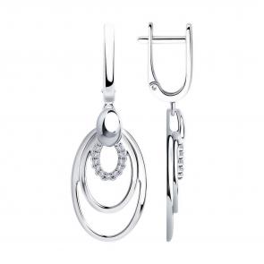 Серебряные серьги Diamant с фианитом 94-121-00701-1 фото
