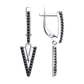 Серебряные серьги Diamant с фианитом 94-121-01577-1 фото