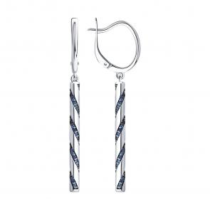 Серебряные серьги Diamant с фианитом 94-121-02187-1 фото