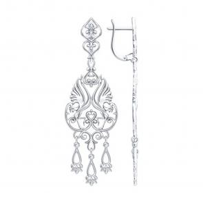 Серебряные серьги Diamant 94-121-02381-1 фото