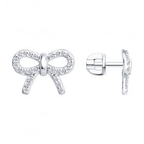 Серебряные серьги Diamant с фианитом 94-122-00100-1 фото