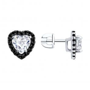 Серебряные серьги Diamant с фианитом 94-122-00122-1 фото