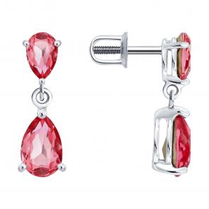 Серебряные серьги Diamant с ювелирным кристаллом 94-122-00210-1 фото