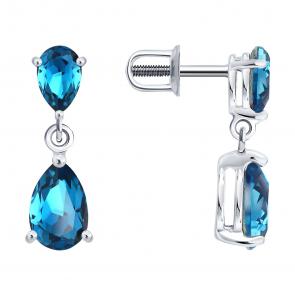 Серебряные серьги SOKOLOV с ювелирным кристаллом 94-122-00211-1 фото