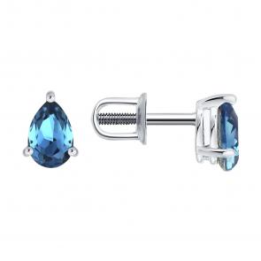 Серебряные серьги Diamant с ювелирным кристаллом 94-122-00211-2 фото