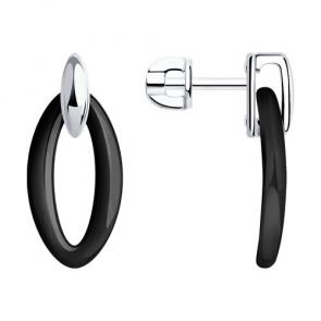 Серебряные серьги Diamant с керамикой 94-122-01307-2 фото