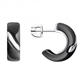 Серебряные серьги Diamant с керамикой 94-122-01419-1 фото