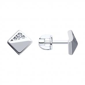 Серебряные серьги Diamant с фианитом 94-122-01427-1 фото