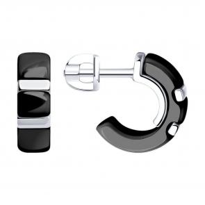 Серебряные серьги Diamant с керамикой 94-122-01454-1 фото