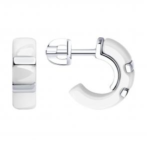 Серебряные серьги Diamant с керамикой 94-122-01454-2 фото