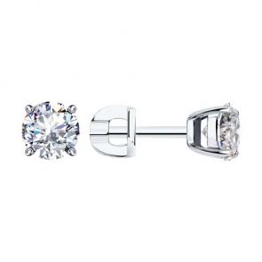 Серебряные серьги Diamant с фианитом 94-122-01550-1 фото