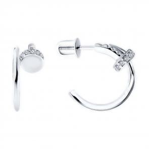 Серебряные серьги Diamant с фианитом 94-122-02016-1 фото