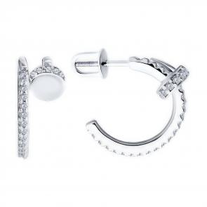 Серебряные серьги Diamant с фианитом 94-122-02048-1 фото