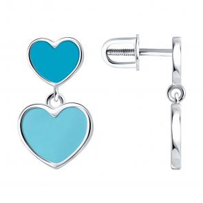 Серебряные серьги Diamant с эмалью 94-122-02232-1 фото