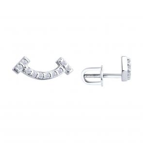 Серебряные серьги Diamant с фианитом 94-122-02251-1 фото