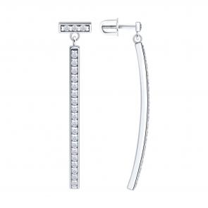 Серебряные серьги Diamant с фианитом 94-122-02261-1 фото