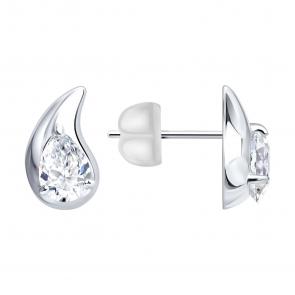 Серебряные серьги Diamant с фианитом 94-122-02268-1 фото