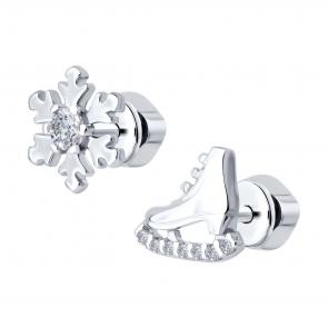 Серебряные серьги Diamant с фианитом 94-122-02284-1 фото