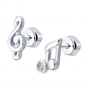 Серебряные серьги Diamant с фианитом 94-122-02285-1 фото