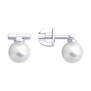 Серебряные серьги Diamant с жемчугом 94-122-02369-1 фото