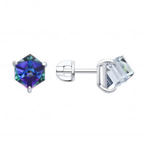 Серебряные серьги Diamant с ювелирным кристаллом 94-122-02383-3 фото