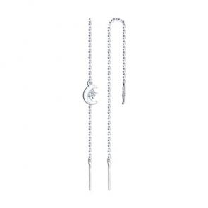 Серебряные серьги Diamant с фианитом 94-123-01439-1 фото