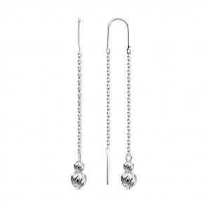 Серебряные серьги Diamant 94-123-01458-1 фото