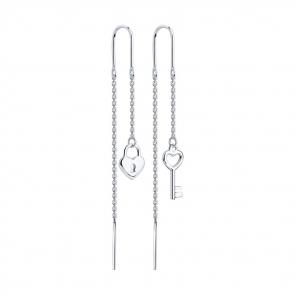 Серебряные серьги Diamant 94-123-01498-1 фото