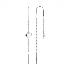 Серебряные серьги Diamant 94-123-01504-1 фото