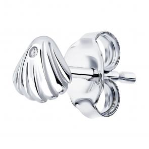 Одиночная серьга из серебра Diamant с фианитом 94-127-00006-1 фото