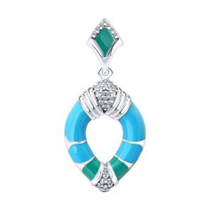 Серебряная подвеска Diamant с фианитом и эмалью 94-130-00040-1 фото