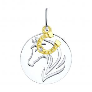 Серебряная подвеска Символ года Лошадь Diamant с фианитом 94-130-00133-1 фото