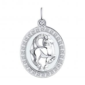 Серебряная подвеска Знак зодиака Козерог Diamant с фианитом 94-130-00153-1 фото