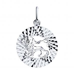 Серебряная подвеска Знак зодиака Лев 94-130-00156-1 фото