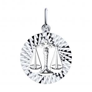 Серебряная подвеска Знак зодиака Весы Diamant 94-130-00159-1 фото