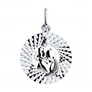 Серебряная подвеска Знак зодиака Водолей Diamant 94-130-00165-1 фото