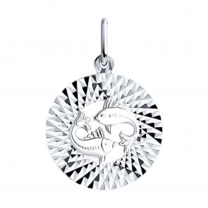 Серебряная подвеска Знак зодиака Рыбы Diamant 94-130-00166-1 фото